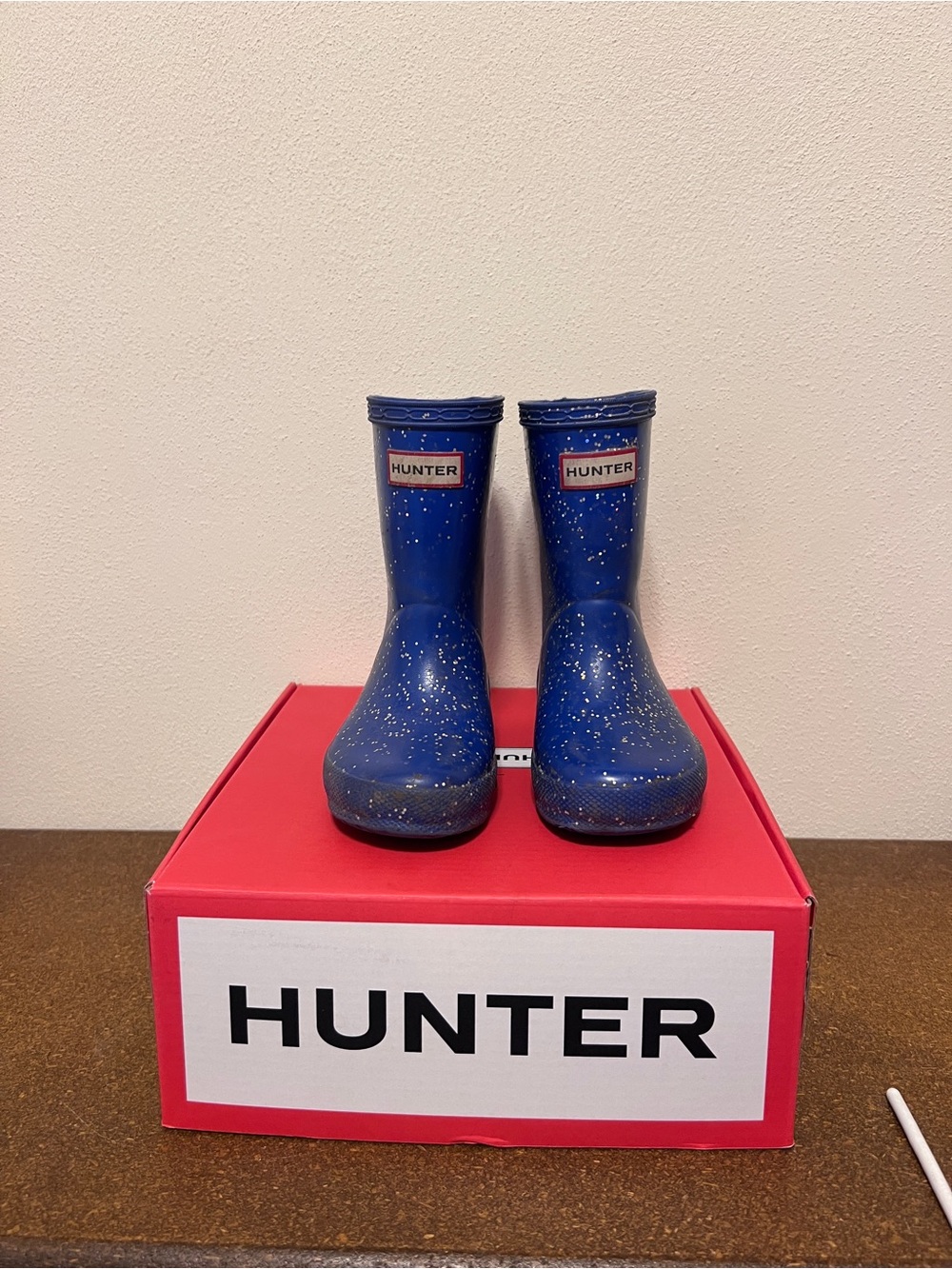 Hunter Blue Sparkle Kids Rain Boots